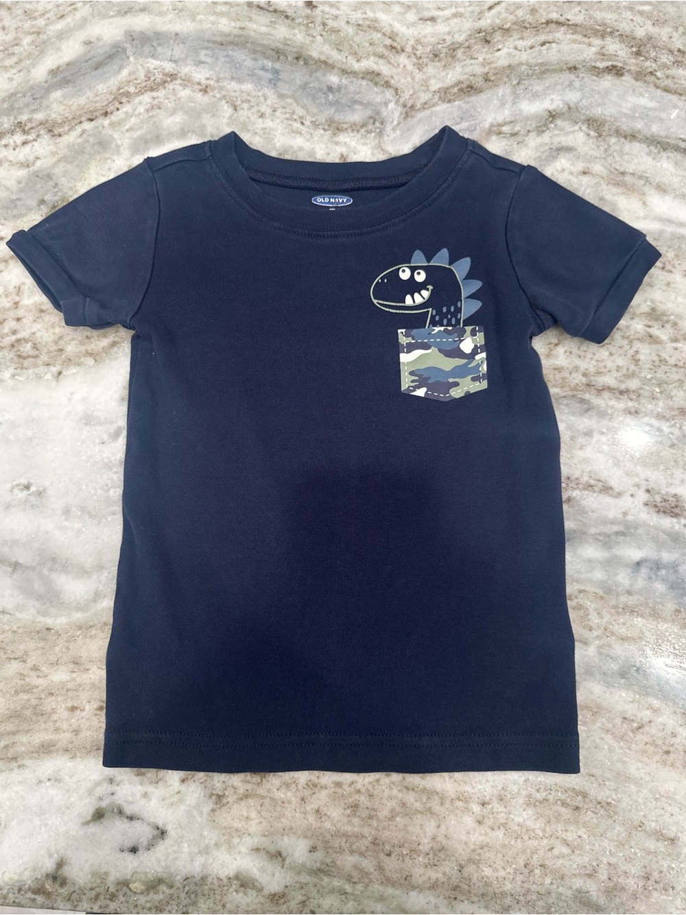 Old Navy Navy Short-Sleeve Tee with Dino Pocket